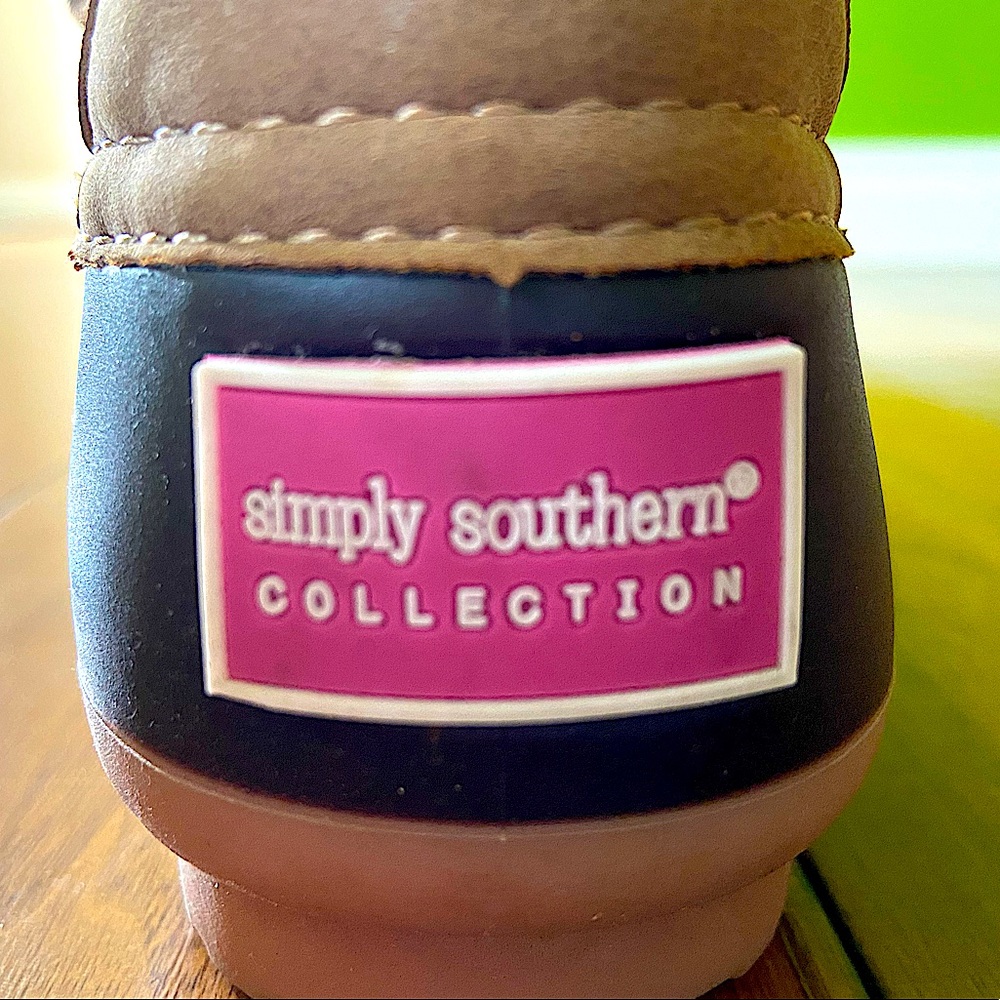 Simply Southern black and brown rain boots